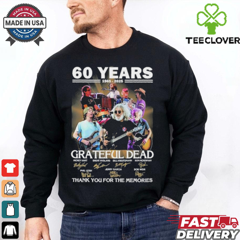 Grateful Dead 60 Years 1965 2025 Thank You For The Memories Signature Shirt Grateful Dead 60 Years 1965 2025 Thank You For The Memories Signature Shirt