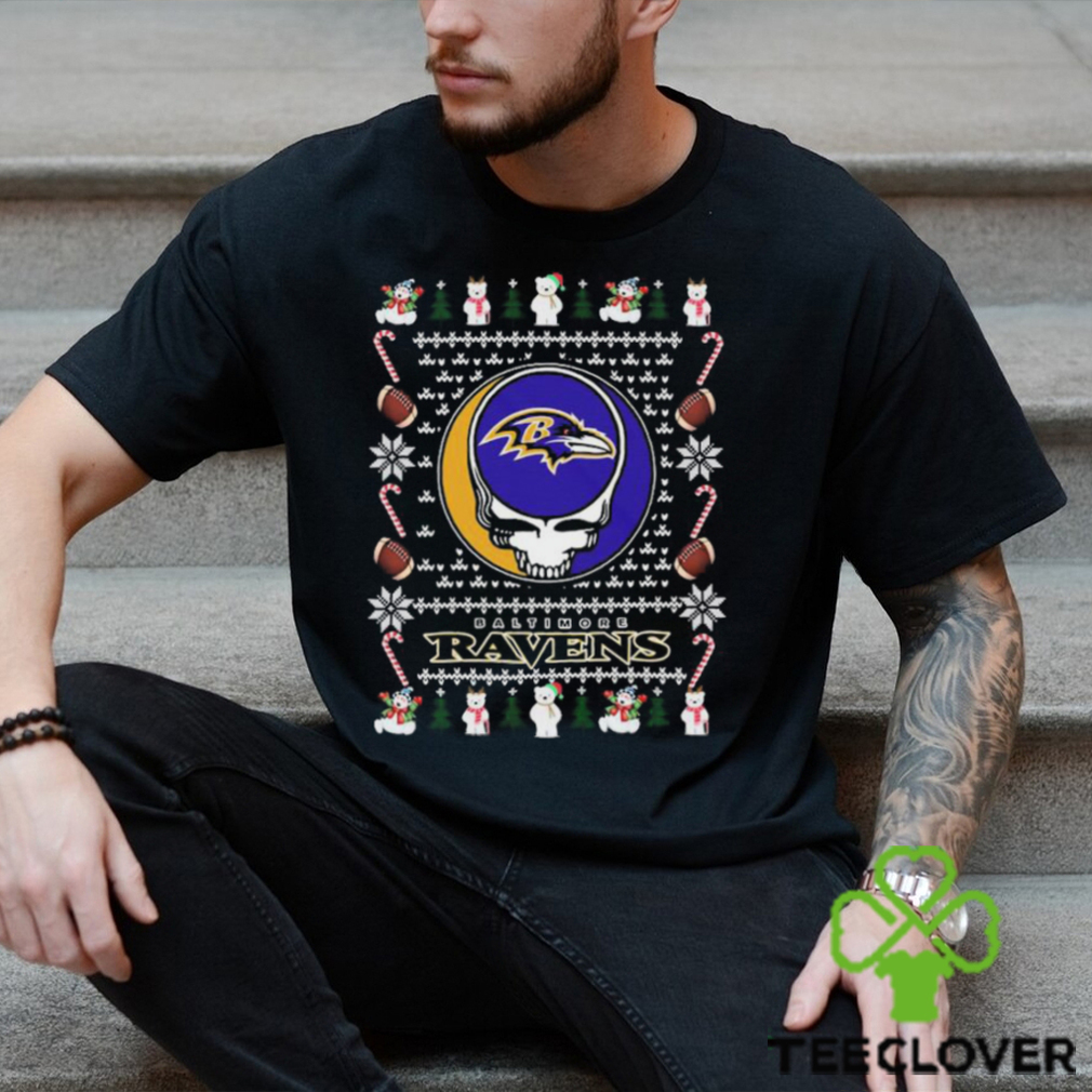 Grateful Dead Baltimore Ravens Ugly Christmas Shirt Grateful Dead Baltimore Ravens Ugly Christmas Shirt