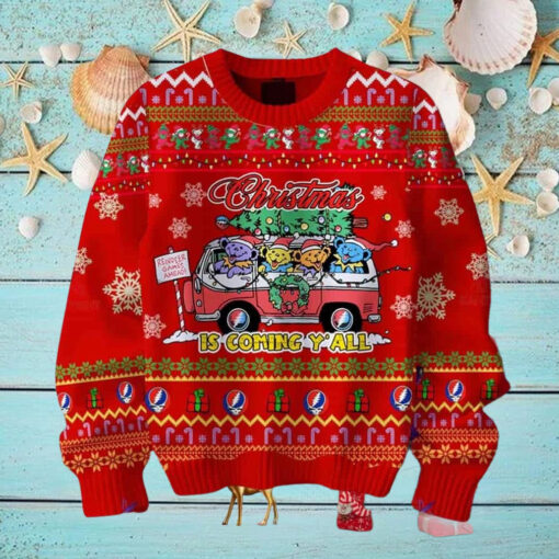 Grateful Dead Christmas Is Coming Yall Chirstmas Gifts 2024 Xmas For Family And Friends Ugly Sweater