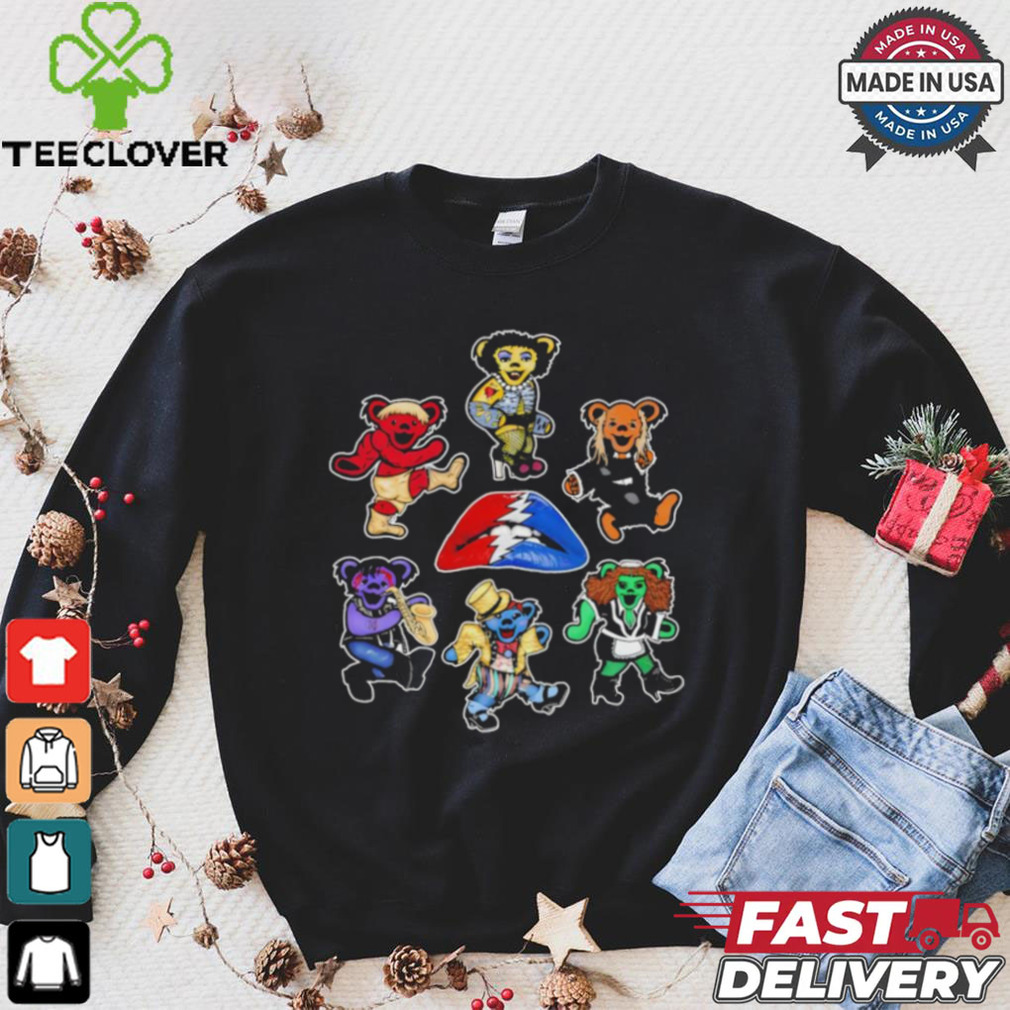 Grateful Dead Dancing Bears Lips style shirt Grateful Dead Dancing Bears Lips style shirt