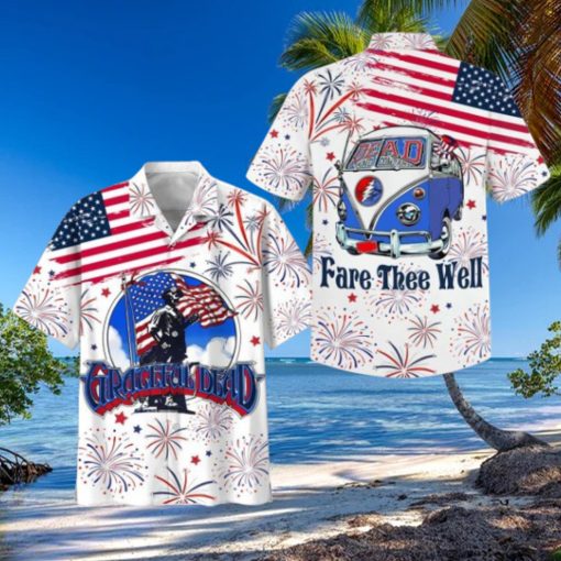 Grateful Dead Fare Thee Well Happy 4th Of July Hawaiian Shirt