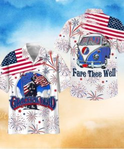 Grateful Dead Fare Thee Well Happy 4th Of July Hawaiian Shirt