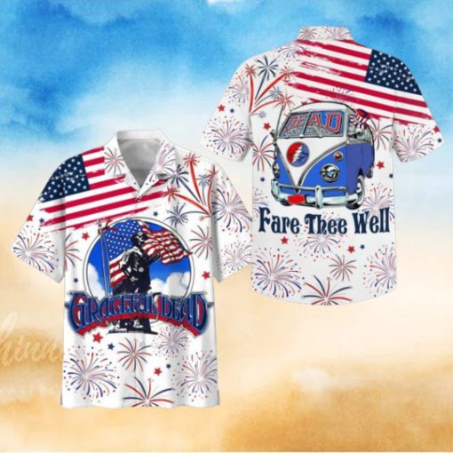 Grateful Dead Fare Thee Well Happy 4th Of July Hawaiian Shirt