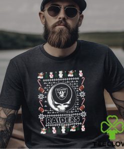 Grateful Dead Las Vegas Raiders Ugly Christmas Shirt 3 Grateful Dead Las Vegas Raiders Ugly Christmas Shirt