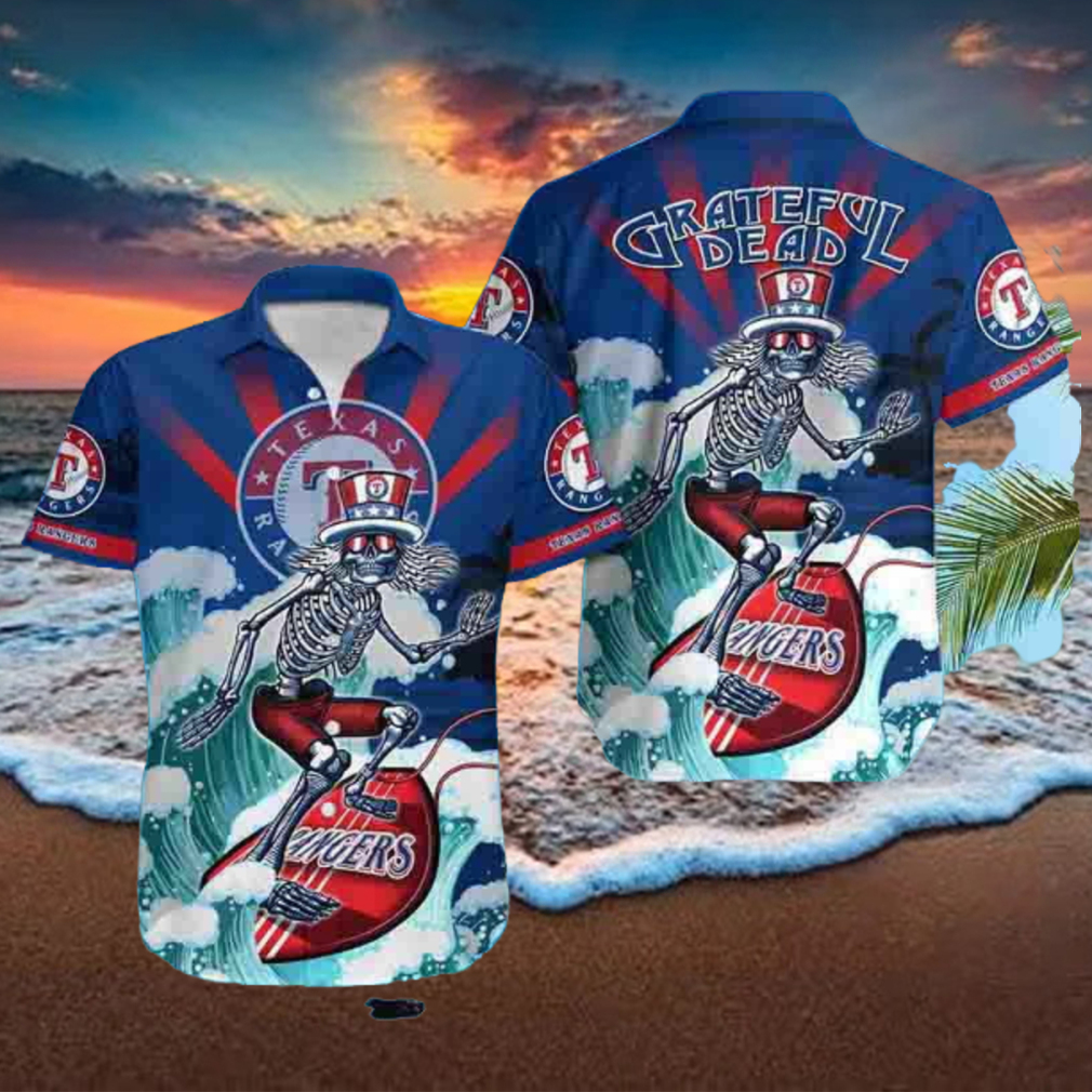 Grateful Dead MLB Texas Rangers 2024 Trendy Hawaiian Shirt Grateful Dead MLB Texas Rangers 2024 Trendy Hawaiian Shirt