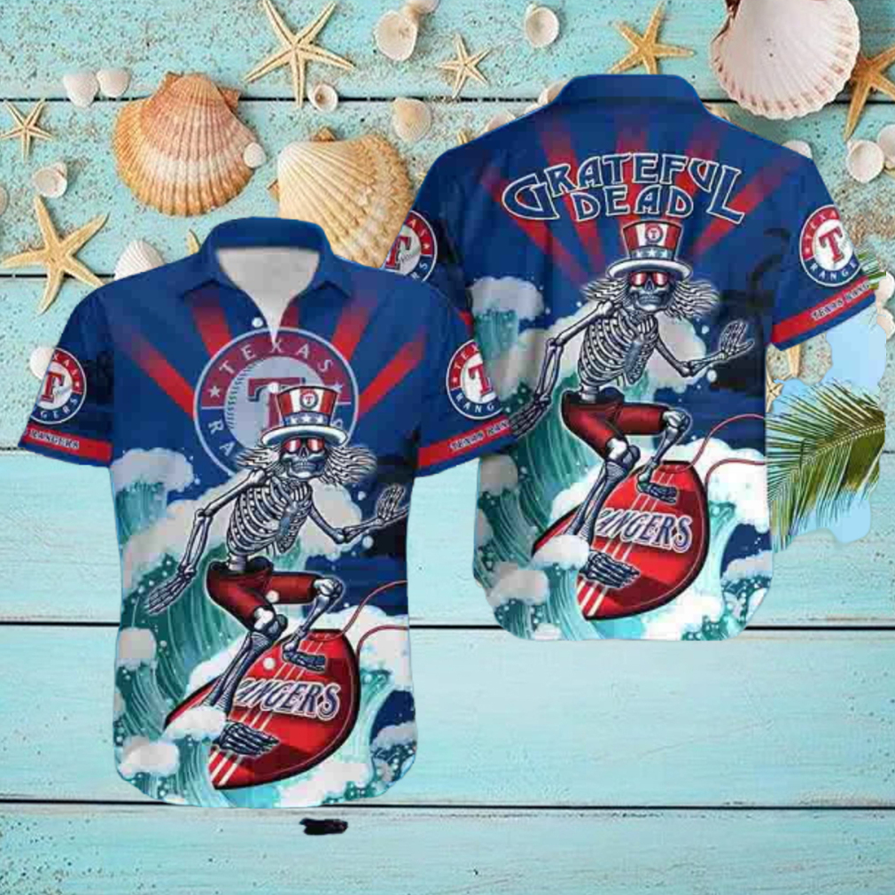 Grateful Dead MLB Texas Rangers 2024 Trendy Hawaiian Shirt Grateful Dead MLB Texas Rangers 2024 Trendy Hawaiian Shirt
