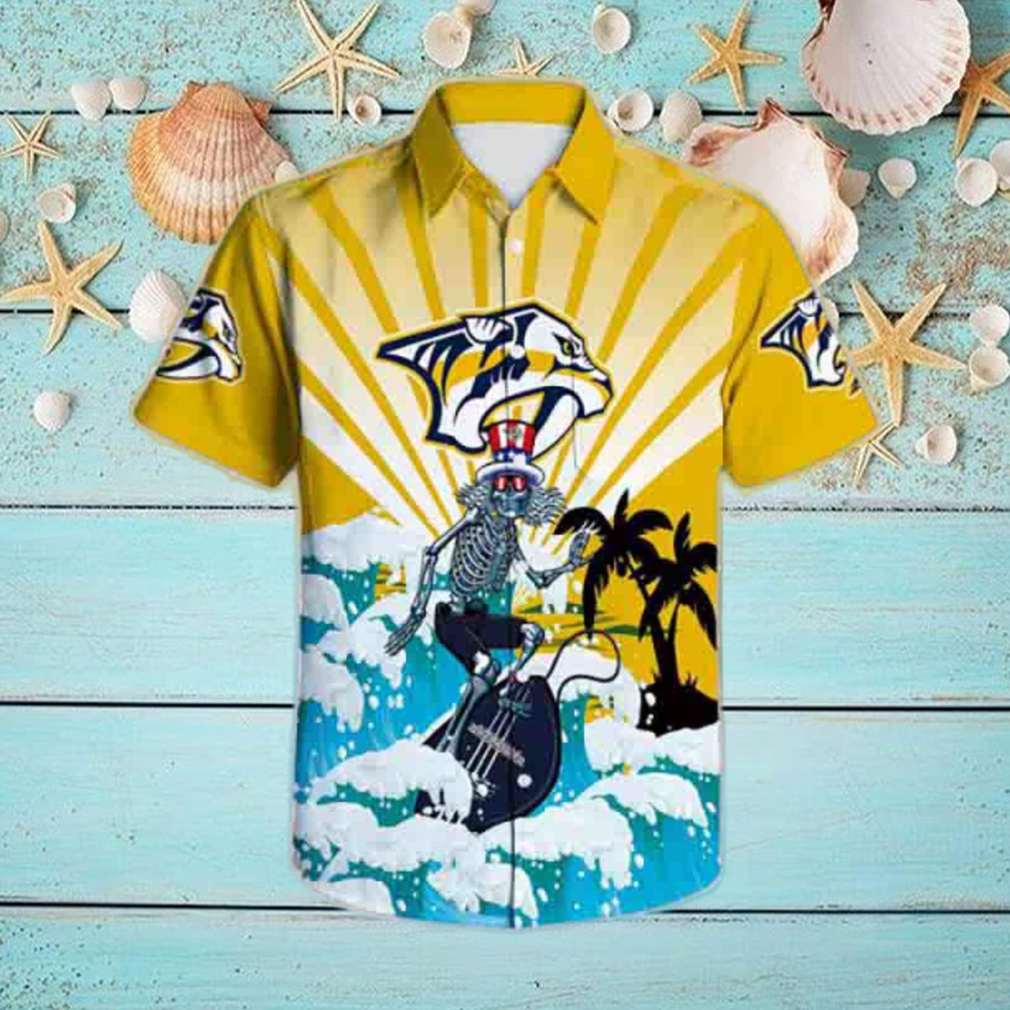 Grateful Dead Nashville Predators 2024 Trendy Hawaiian Shirt Grateful Dead Nashville Predators 2024 Trendy Hawaiian Shirt
