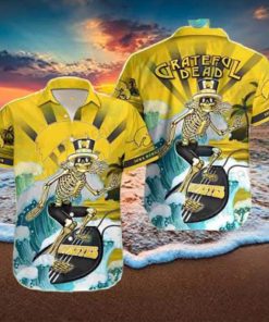 Grateful Dead Skeleton Surfing Iowa Hawkeyes 2024 Trendy Hawaiian Shirt