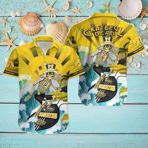 Grateful Dead Skeleton Surfing Iowa Hawkeyes 2024 Trendy Hawaiian Shirt