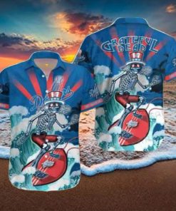 Grateful Dead Skeleton Surfing Los Angeles Dodgers 2024 Trendy Hawaiian Shirt