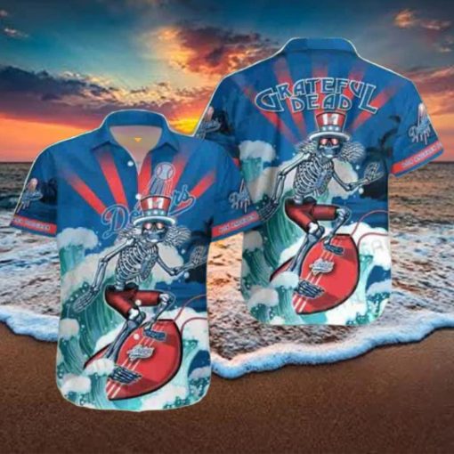 Grateful Dead Skeleton Surfing Los Angeles Dodgers 2024 Trendy Hawaiian Shirt