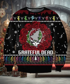 Grateful Dead Skull Rose Chirstmas Gifts 2024 For Family And Friends Ugly Sweater
