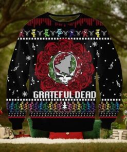 Grateful Dead Skull Rose Chirstmas Gifts 2024 For Family And Friends Ugly Sweater