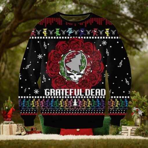 Grateful Dead Skull Rose Chirstmas Gifts 2024 For Family And Friends Ugly Sweater