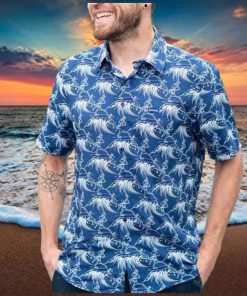 Grateful Dead Surfing Skeleton Blue And White 2024 Trendy Hawaiian Shirt