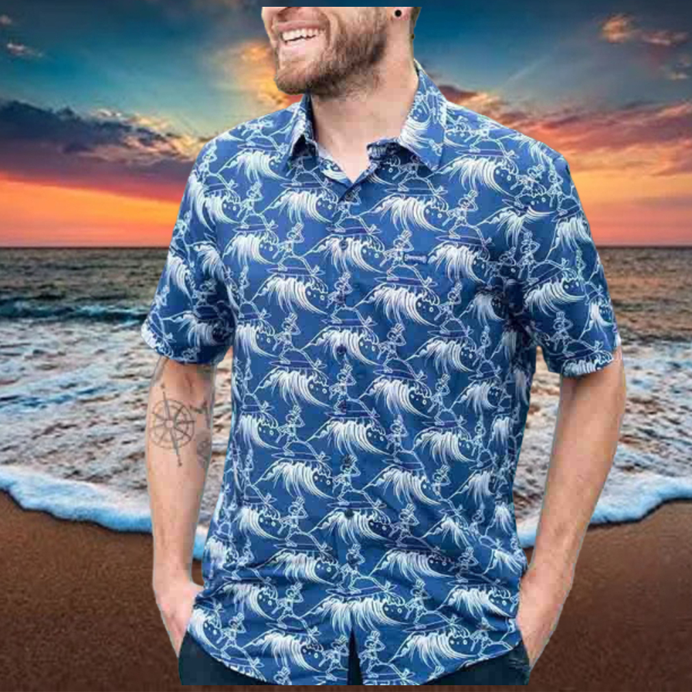 Grateful Dead Surfing Skeleton Blue And White 2024 Trendy Hawaiian Shirt Grateful Dead Surfing Skeleton Blue And White 2024 Trendy Hawaiian Shirt
