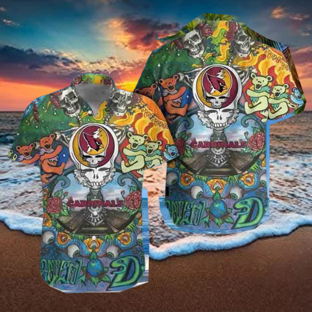 Grateful Dead With NFL Arizona Cardinals 2024 Trendy Hawaiian Shirt Grateful Dead With NFL Arizona Cardinals 2024 Trendy Hawaiian Shirt