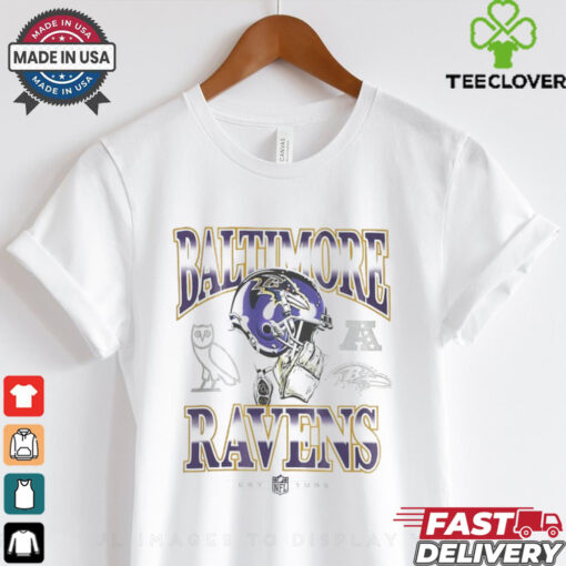 Gray Baltimore Ravens Graphic T Shirt