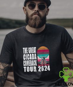 Great Cicada Comeback Tour 2024 Insect Invasion Retro T Shirt