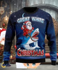 Great White Christmas Shark Ugly Christmas Sweaters Style Gift For Men And Women