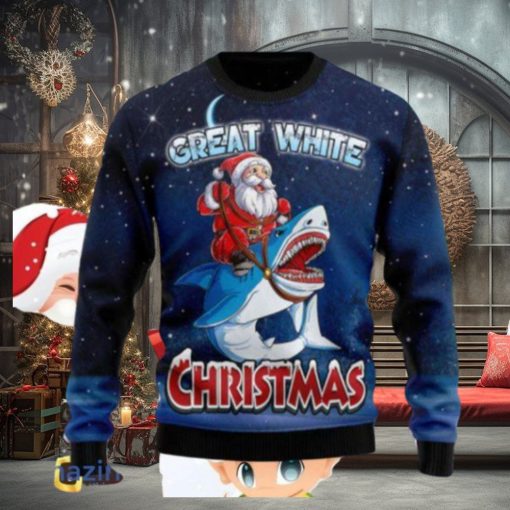 Great White Christmas Shark Ugly Christmas Sweaters Style Gift For Men And Women