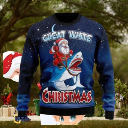 Great White Christmas Shark Ugly Christmas Sweaters Style Gift For Men And Women