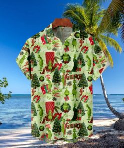 Green And Cheery Grinch Tropical Shirt
