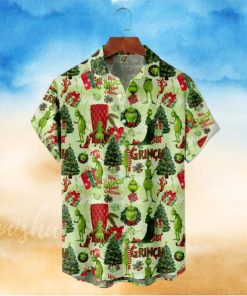 Green And Cheery Grinch Tropical Shirt