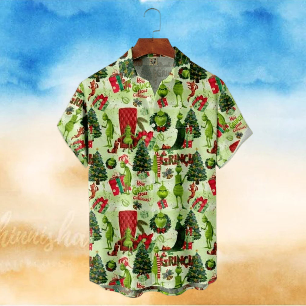 Green And Cheery Grinch Tropical Shirt Green And Cheery Grinch Tropical Shirt