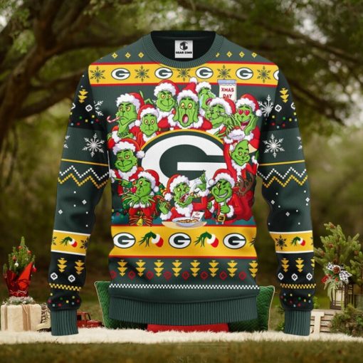 Green Bay Packers 12 Grinch Xmas Day Christmas Ugly Sweater