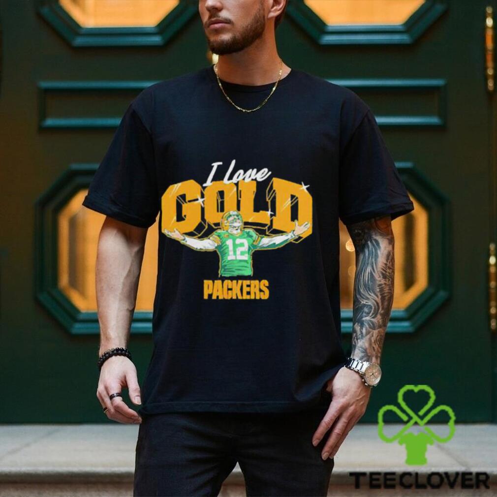 Green Bay Packers Aaron Rodgers I Love Gold shirt Green Bay Packers Aaron Rodgers I Love Gold shirt