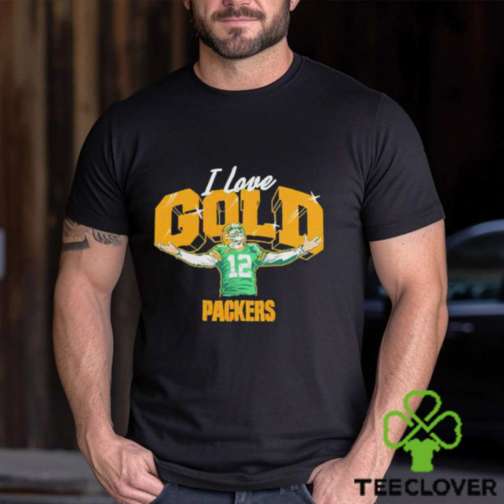 Green Bay Packers Aaron Rodgers I Love Gold shirt Green Bay Packers Aaron Rodgers I Love Gold shirt