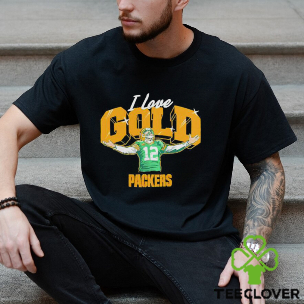 Green Bay Packers Aaron Rodgers I Love Gold shirt Green Bay Packers Aaron Rodgers I Love Gold shirt