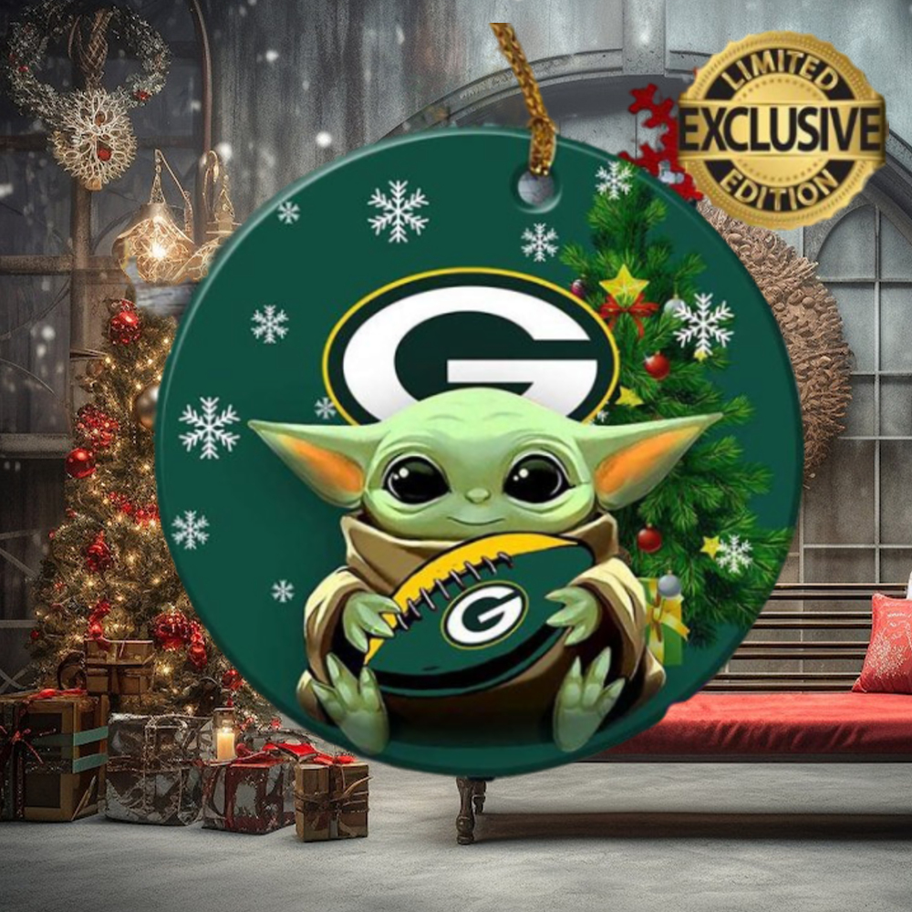 Green Bay Packers Baby Yoda NFL Holiday 2023 Christmas Decorations Ornament Green Bay Packers Baby Yoda NFL Holiday 2023 Christmas Decorations Ornament