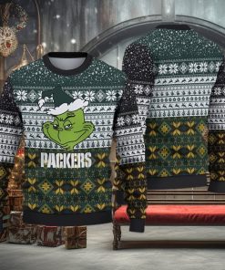 Green Bay Packers Christmas Grinch Ugly Sweater For Men Women