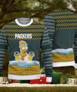 Green Bay Packers Christmas Simpson Knitted Ugly Christmas Sweater AOP Gift For Men And Women