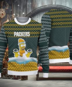 Green Bay Packers Christmas Simpson Knitted Ugly Christmas Sweater AOP Gift For Men And Women
