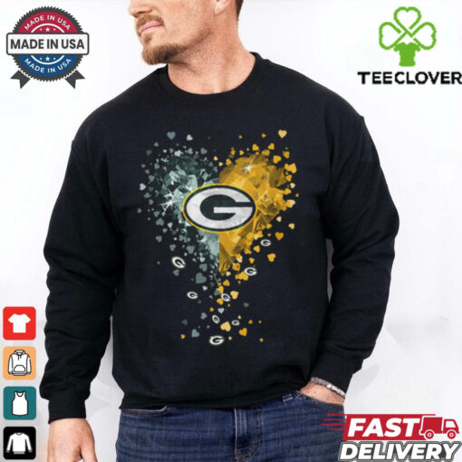 Green Bay Packers Crystal Heart Shirt