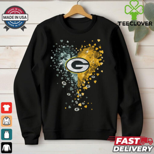 Green Bay Packers Crystal Heart Shirt