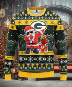 Green Bay Packers Dabbing Santa Claus Ugly Christmas Sweater