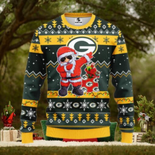Green Bay Packers Dabbing Santa Claus Ugly Christmas Sweater