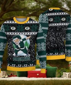 Green Bay Packers Dabbing Santa Ugly Christmas Sweater 3D Gift For Fans