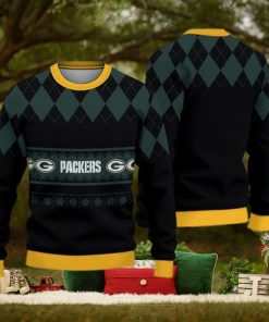 Green Bay Packers Diamond Pattern Ugly Christmas Sweater 3D Gift For Fans