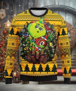 Green Bay Packers Grinch Hug Christmas Ugly Sweater