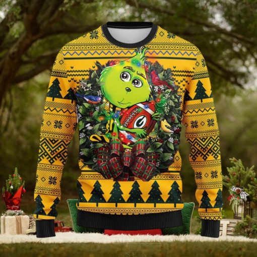 Green Bay Packers Grinch Hug Christmas Ugly Sweater