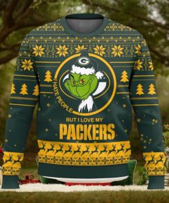 Green Bay Packers Grinch I Hate People But I Love Ugly Christmas Sweater New Trending Christmas Sweater Gift