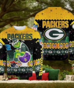 Green Bay Packers Grinch Toilet 3D Holiday 2024 For Christmas Gifts 3D Printed Ugly Christmas Sweater