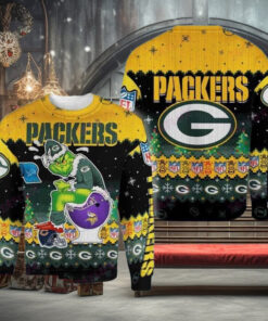 Green Bay Packers Grinch Toilet 3D Holiday 2024 For Christmas Gifts 3D Printed Ugly Christmas Sweater