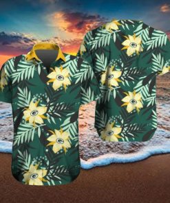 Green Bay Packers Hawaiian Tracksuit Floral Outfits Button Shirt Beach Shorts