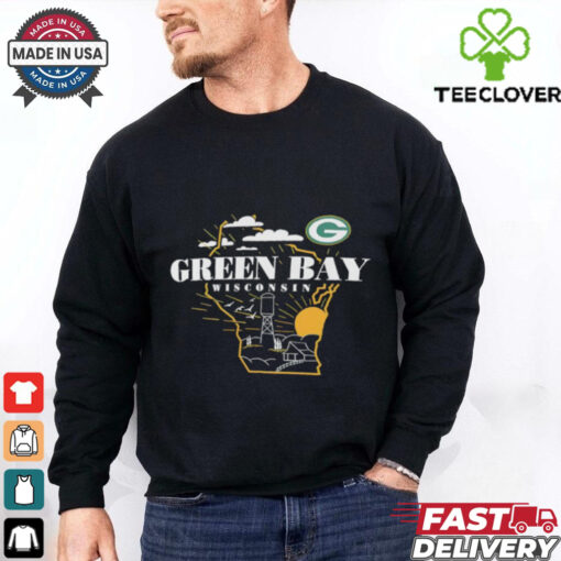 Green Bay Packers Hometown landscape Wisconsin State map shirt